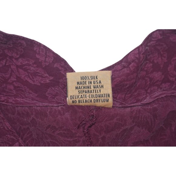 URU Jacket Textured Embossed Silk Tunic Travelers Coat Buttons Pockets L XL - Picture 6 of 8